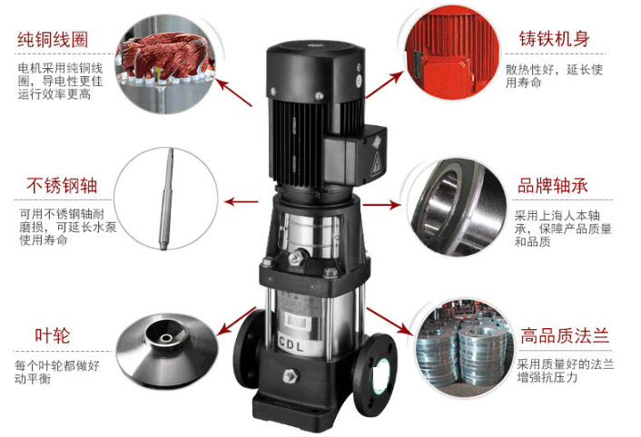 CDLF不銹鋼立式多G管道泵結(jié)構(gòu)圖